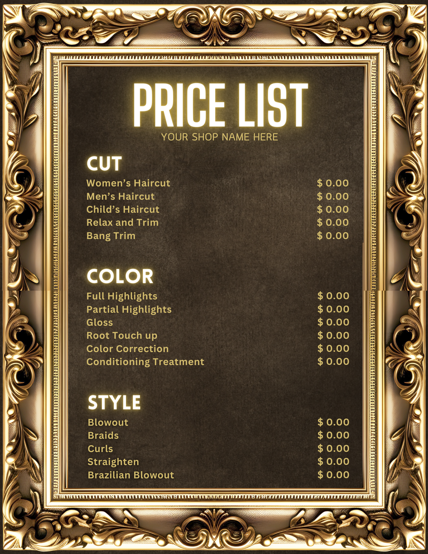 Price List Template