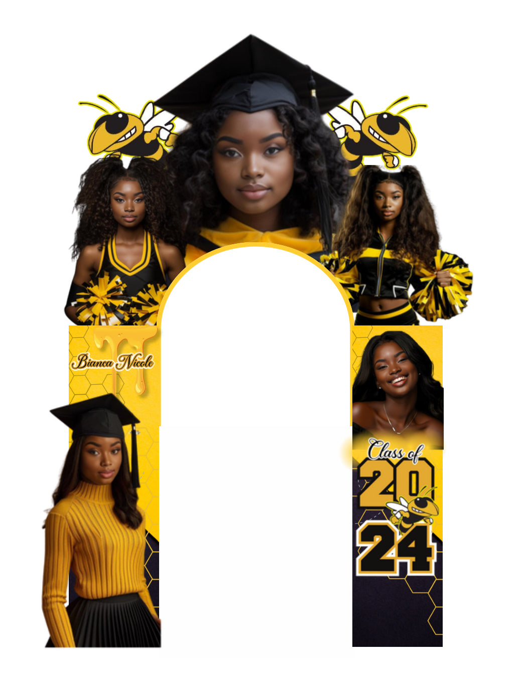 Grad Arch Editable Template (Yellow)