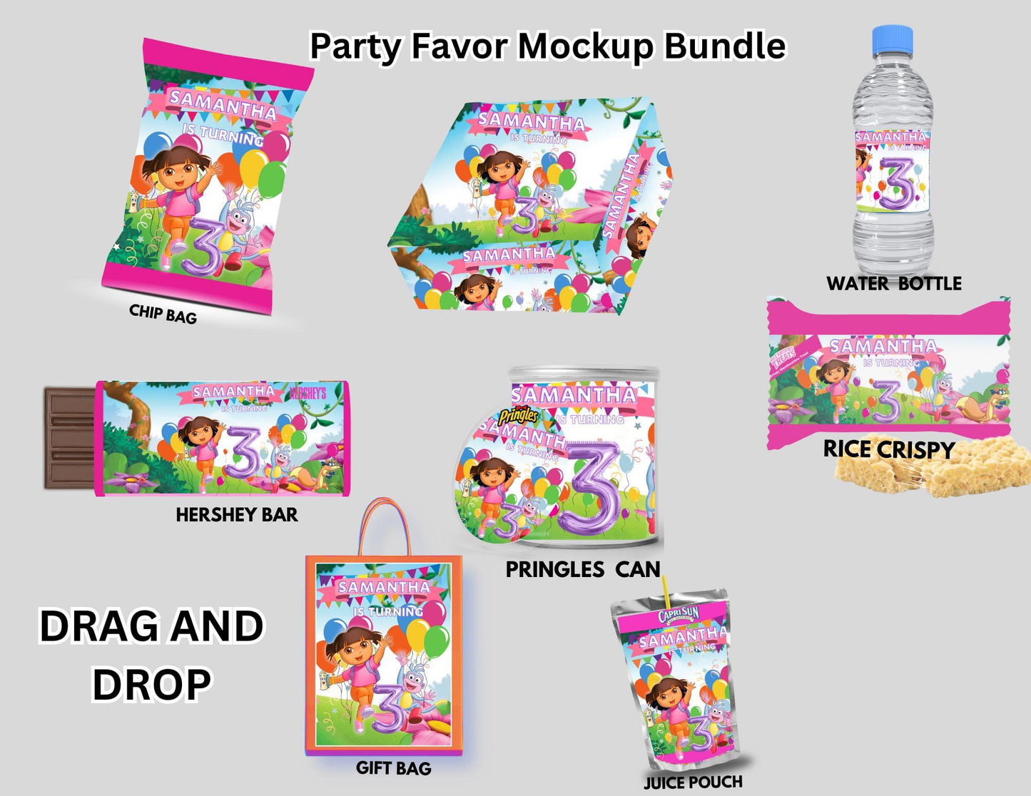 Party Favor Mock Up Templates